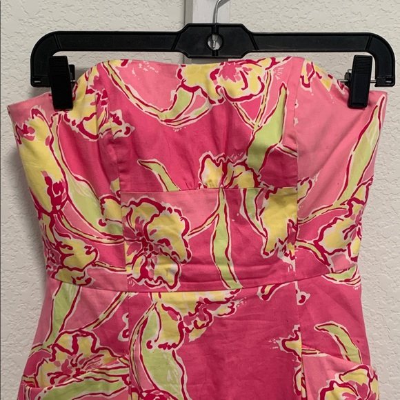 Lilly Pulitzer Blossom Pink Floral Strapless Mini Dress Size 0 - Picture 2 of 11